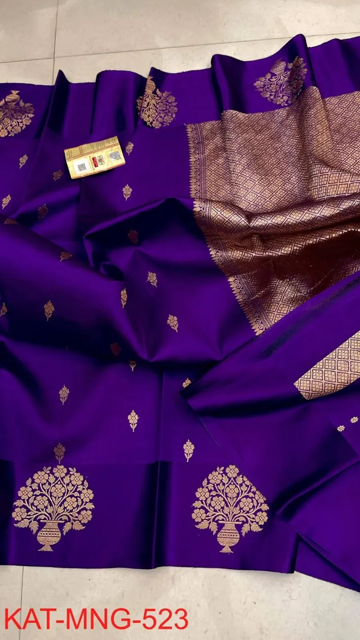 Violet Butta Silk Saree